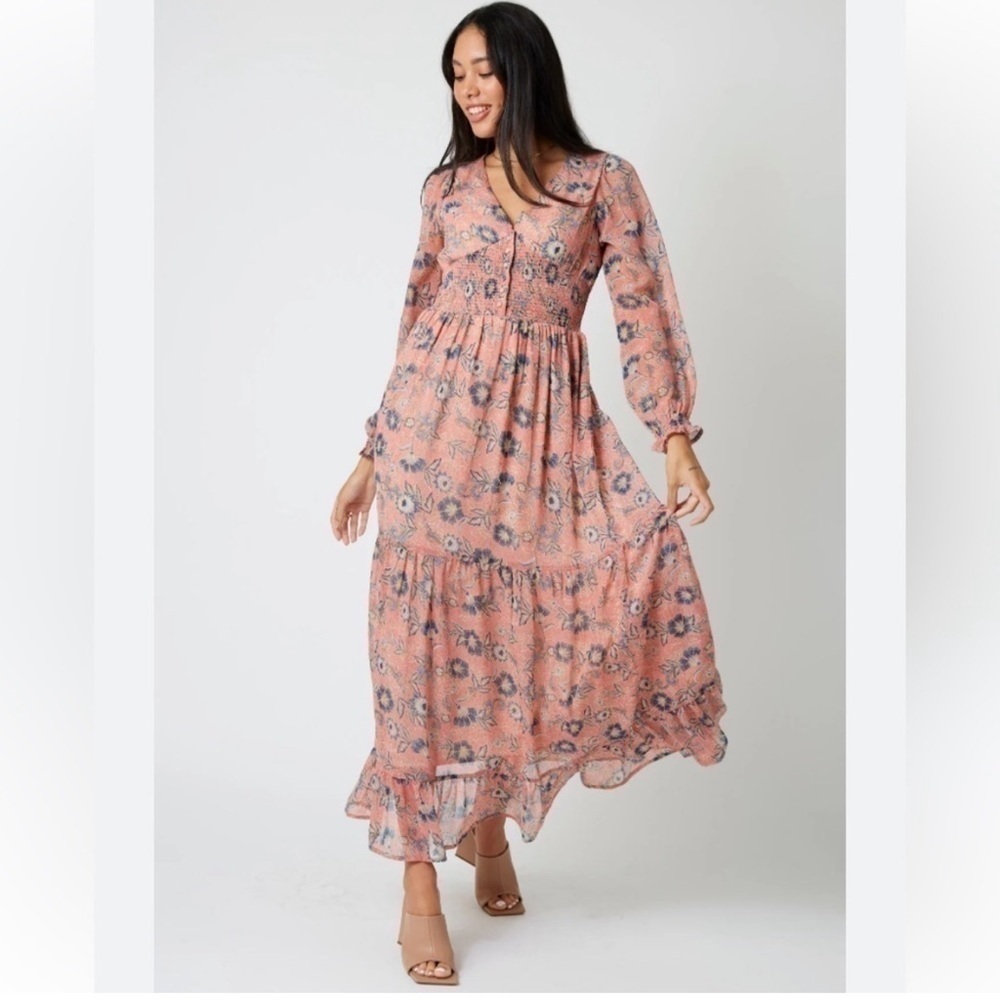 Patrons of Peace Floral Smocked Maxi Dress
Sz Small Excellent Like-New Condition